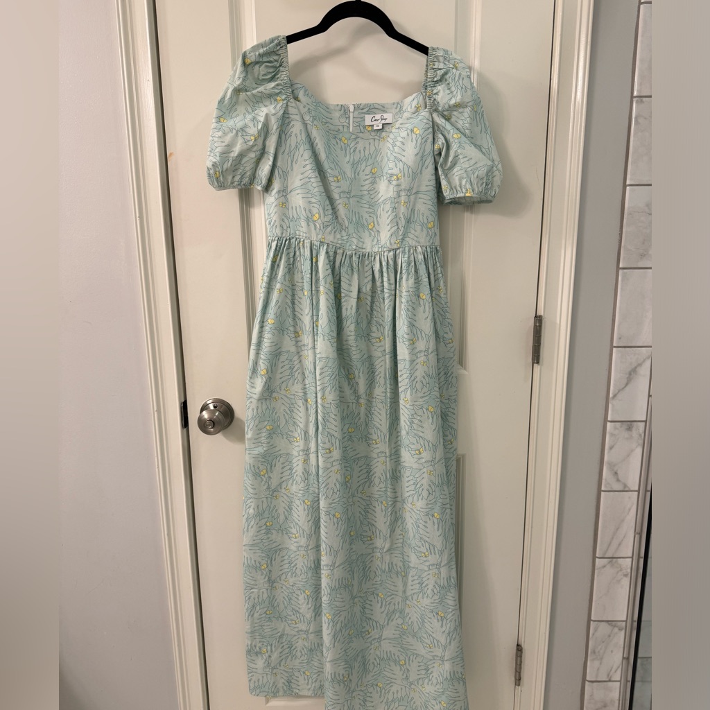 Short-Sleeve Maxi Dress In Blue Breadfruit Xs